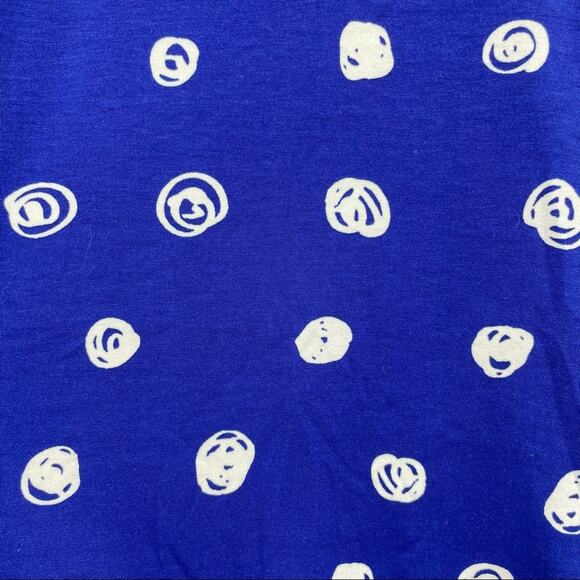 Lularoe Randy Womens Raglan Baseball Tee Polka Dots Blue White XXS NWOT - Picture 3 of 8